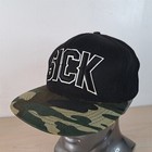SICK ADJUSTABLE SNAPBACK BASEBALL HAT/CAP  BLACK/CAMO  OUTDOOR/SPORTS