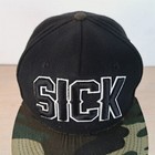 SICK ADJUSTABLE SNAPBACK BASEBALL HAT/CAP  BLACK/CAMO  OUTDOOR/SPORTS
