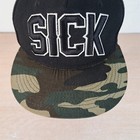 SICK ADJUSTABLE SNAPBACK BASEBALL HAT/CAP  BLACK/CAMO  OUTDOOR/SPORTS