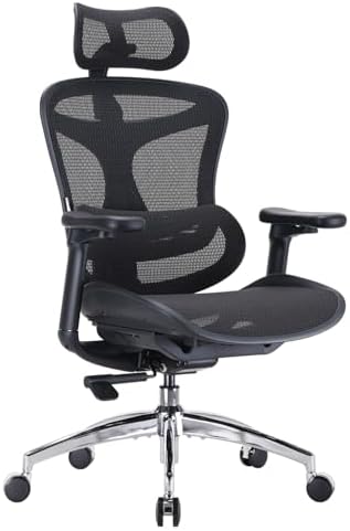 SIHOO Doro C300 Ergonomic Office Chair with Ultra Soft 3D Armrests  Dynamic Lumbar Support for Home Office Chair  Adjustable Backrest Desk Chair  Swivel Big and Tall Computer Chair Black