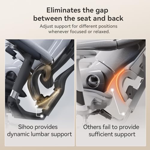 SIHOO Doro C300 Ergonomic Office Chair with Ultra Soft 3D Armrests  Dynamic Lumbar Support for Home Office Chair  Adjustable Backrest Desk Chair  Swivel Big and Tall Computer Chair Black