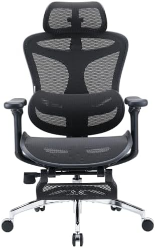 SIHOO Doro C300 Ergonomic Office Chair with Ultra Soft 3D Armrests  Dynamic Lumbar Support for Home Office Chair  Adjustable Backrest Desk Chair  Swivel Big and Tall Computer Chair Black