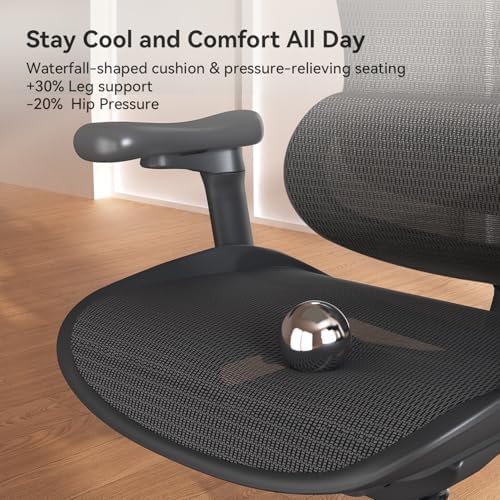 SIHOO Doro C300 Ergonomic Office Chair with Ultra Soft 3D Armrests  Dynamic Lumbar Support for Home Office Chair  Adjustable Backrest Desk Chair  Swivel Big and Tall Computer Chair Black
