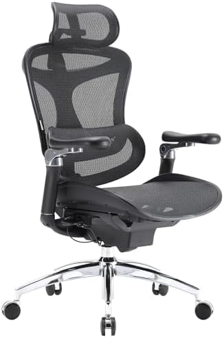 SIHOO Doro C300 Pro Ergonomic Office Chair with Ultra Soft 6D Armrests  Dynamic Lumbar Support  Seat Depth Adjustment  Adjustable Backrest  Big and Tall Desk Chair for Home Office  Black 