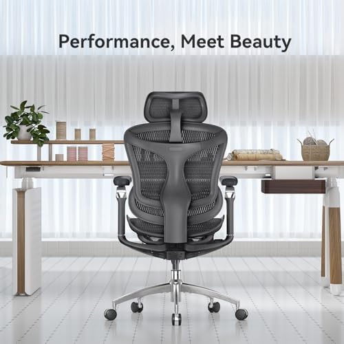 SIHOO Doro C300 Pro Ergonomic Office Chair with Ultra Soft 6D Armrests  Dynamic Lumbar Support  Seat Depth Adjustment  Adjustable Backrest  Big and Tall Desk Chair for Home Office  Black 