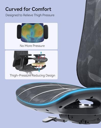 SIHOO M57 Ergonomic Mesh Office Chair  High Back Home Desk Chair with 3D Armrests  Lumbar Support and Adjustable Headrest  Comfortable Computer Chair  Big & Tall Office Chair Hold 330 LBS Black