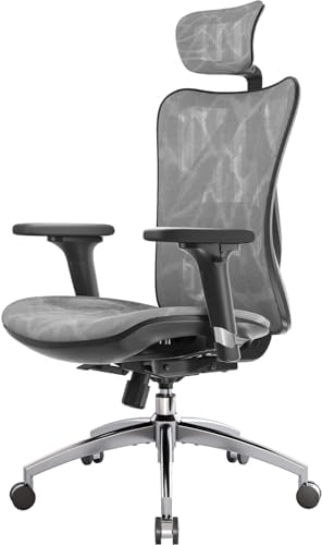 SIHOO M57 Ergonomic Mesh Office Chair  High Back Home Desk Chair with 3D Armrests  Lumbar Support and Adjustable Headrest  Comfortable Computer Chair  Big & Tall Office Chair Hold 330 LBS Black