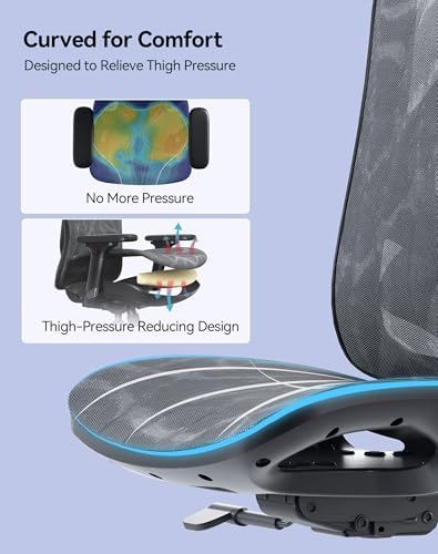 SIHOO M57 Ergonomic Mesh Office Chair  High Back Home Desk Chair with 3D Armrests  Lumbar Support and Adjustable Headrest  Comfortable Computer Chair  Big & Tall Office Chair Hold 330 LBS Grey