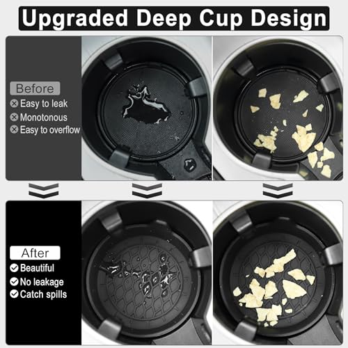 SINGARO Car Cup Holder Coaster  Silicone Cup Holder Insert  Universal Non Slip Cup Holders  Car Accessories Interior for Women and Man Interior Sets 4 Pack Black