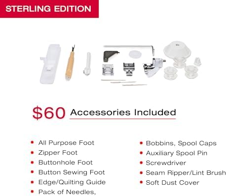 SINGER  HD 4432 Sterling Edition High Speed Sewing Machine  Accessory Kit  32 Built In Stitches Deliver 110 Stitch Applications   50  More Power for Thick Fabrics  1100 Stitches/Min  1 Step Buttonhole