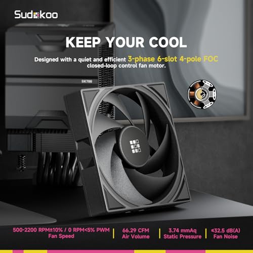 SK700V AM5 CPU Cooler  AM5 Exclusive  Digital Display  7 Heatpipes CPU Air Cooler  Single Tower  120mm FDB PWM Fan  Full RAM Freedom  L Rail Lock Mount  5 Years Warranty  Black