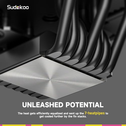 SK700V AM5 CPU Cooler  AM5 Exclusive  Digital Display  7 Heatpipes CPU Air Cooler  Single Tower  120mm FDB PWM Fan  Full RAM Freedom  L Rail Lock Mount  5 Years Warranty  Black