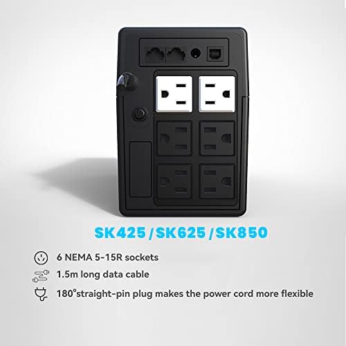 SKE UPS 425VA+1500VA batería de reserva de fuente de alimentación protector contra sobretensiones 240W+900W set inteligente UPS con fuente de alimentación ininterrumpida LCD