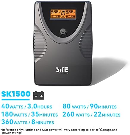 SKE UPS 425VA+1500VA batería de reserva de fuente de alimentación protector contra sobretensiones 240W+900W set inteligente UPS con fuente de alimentación ininterrumpida LCD