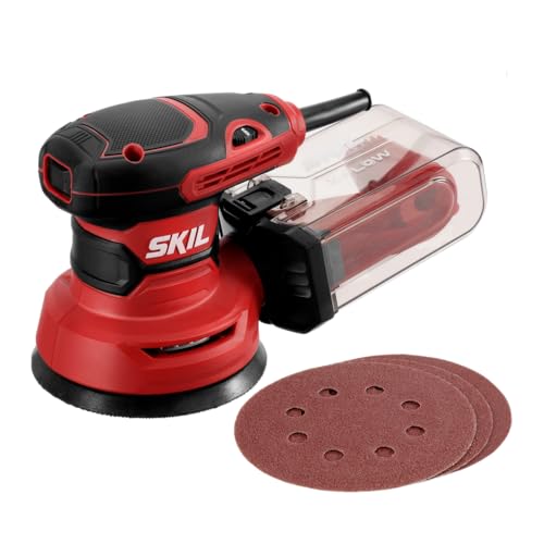 SKIL 5  Random Orbital Sander with Cyclonic Dust Box & 3pc Sanding Sheet   SR211601  Multicolor