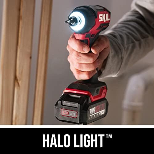SKIL PWR CORE 20 Brushless 20V 1/4 Hex Compact Impact Driver Kit with 3 Speed & Halo Light & One Handed Collet Including 2 0Ah Battery and Charger  ID6739B 10
