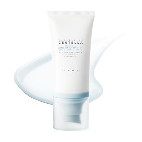 SKIN1004 Centella Hyalu Cica Water Fit Sun Serum UV  Korean Sunscreen SPF 50  Centella Sunscreen  Travel Essentials  Sunscreen with Hyaluronic Acid  No White Cast  Korean Skin Care  1 69 fl oz / 50ml