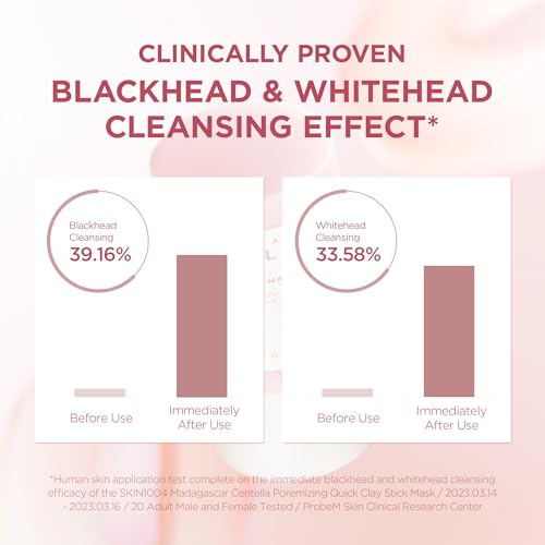 SKIN1004 Poremizing Quick Clay Stick Mask 0 95oz  27g  Korean Face Treatment for Pore Minimizing  Pink Clay Mask with Himalayan Pink Salt & Madagascar Centella for Skin Softness  Korean Skin Care