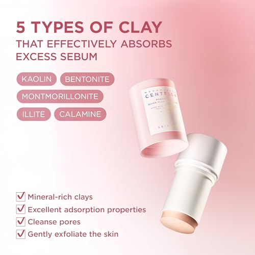 SKIN1004 Poremizing Quick Clay Stick Mask 0 95oz  27g  Korean Face Treatment for Pore Minimizing  Pink Clay Mask with Himalayan Pink Salt & Madagascar Centella for Skin Softness  Korean Skin Care