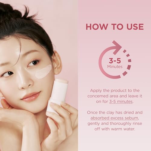 SKIN1004 Poremizing Quick Clay Stick Mask 0 95oz  27g  Korean Face Treatment for Pore Minimizing  Pink Clay Mask with Himalayan Pink Salt & Madagascar Centella for Skin Softness  Korean Skin Care