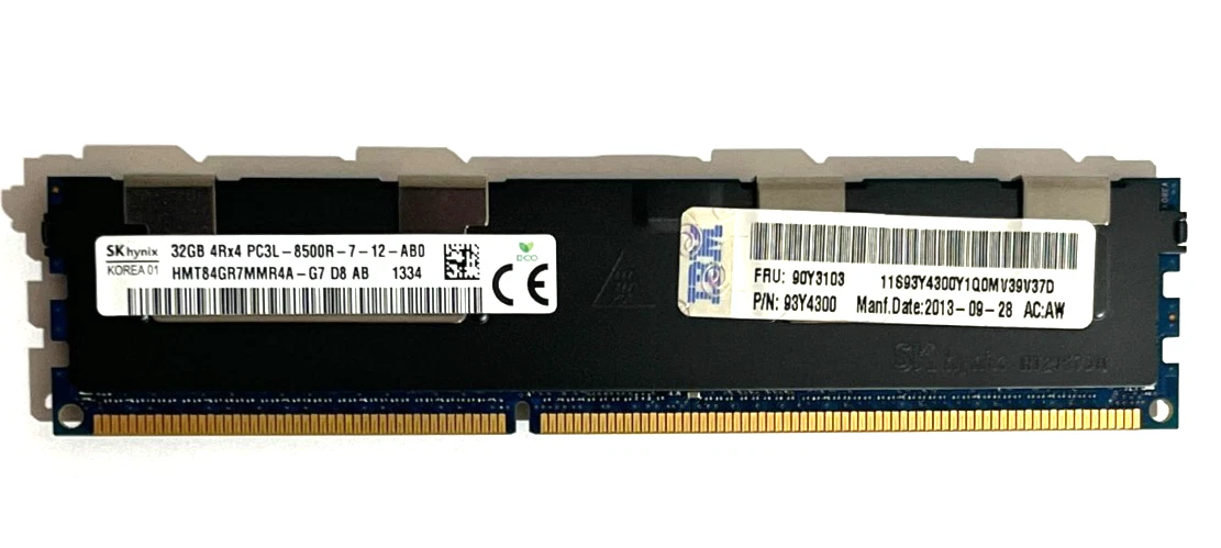SK Hynix 32GB PC3L 8500R 1066MHz Reg ECC DDR3 Server Memory Ram HMT84GR7MMR4A G7