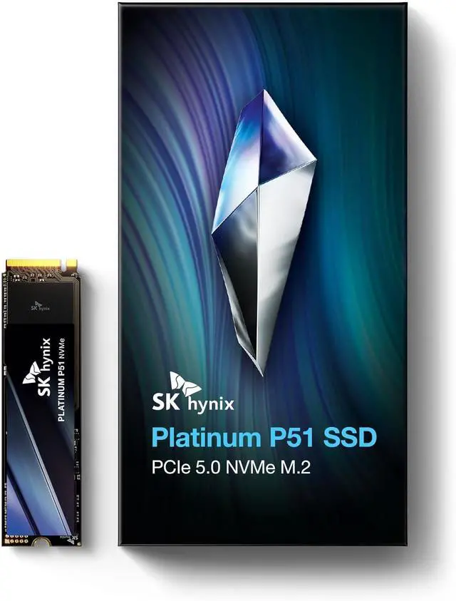 SK hynix Platinum P51 2TB PCIe Gen5 NVMe M 2 2280 Internal SSD I Up to 14 700 MB/s Read  13 400 MB/s Write I Powered by 238 Layer NAND Flash