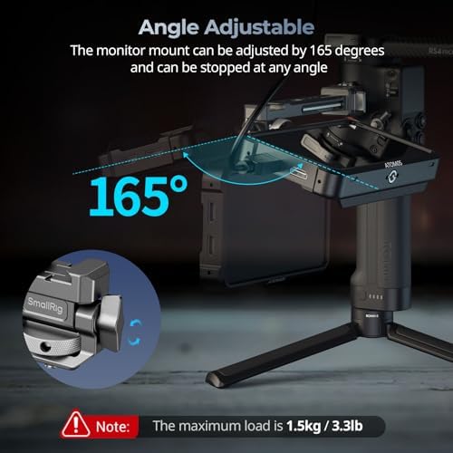 SMALLRIG Adjustable Camera Monitor Mount with Quick Release NATO Clamp  Cold Shoe Mount  Anti Twist Design for DJI RS 4 Mini/RS 4 / RS 4 Pro/RS 2 / RSC 2 / RS 3 / RS 3 Pro/RS 3 Mini