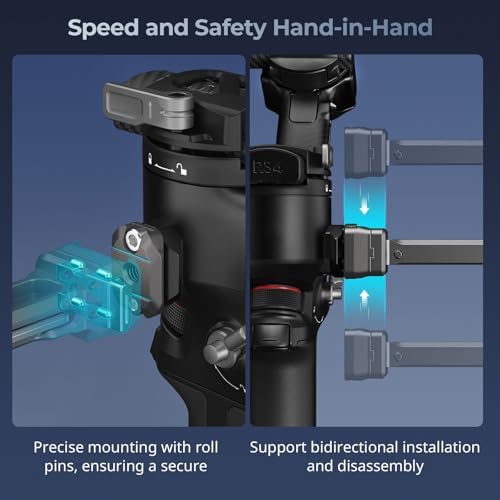 SMALLRIG Adjustable Camera Monitor Mount with Quick Release NATO Clamp  Cold Shoe Mount  Anti Twist Design for DJI RS 4 Mini/RS 4 / RS 4 Pro/RS 2 / RSC 2 / RS 3 / RS 3 Pro/RS 3 Mini