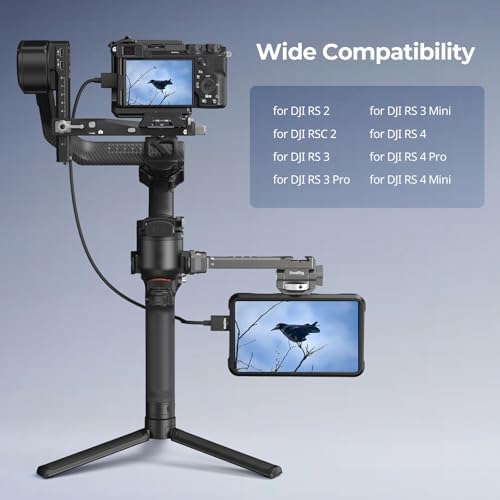 SMALLRIG Adjustable Camera Monitor Mount with Quick Release NATO Clamp  Cold Shoe Mount  Anti Twist Design for DJI RS 4 Mini/RS 4 / RS 4 Pro/RS 2 / RSC 2 / RS 3 / RS 3 Pro/RS 3 Mini