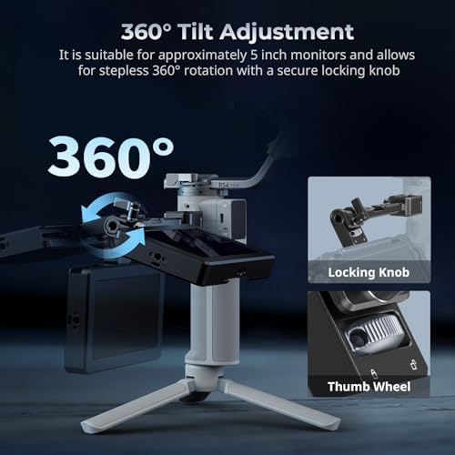 SMALLRIG Adjustable Camera Monitor Mount with Quick Release NATO Clamp  Cold Shoe Mount  Anti Twist Design for DJI RS 4 Mini/RS 4 / RS 4 Pro/RS 2 / RSC 2 / RS 3 / RS 3 Pro/RS 3 Mini