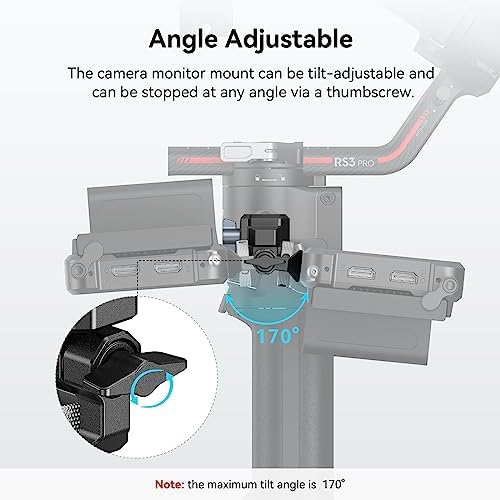 SMALLRIG Adjustable Camera Monitor Mount with Quick Release NATO Clamp  Cold Shoe Mount  Anti Twist Design for DJI RS 4 Mini/RS 4 / RS 4 Pro/RS 2 / RSC 2 / RS 3 / RS 3 Pro/RS 3 Mini
