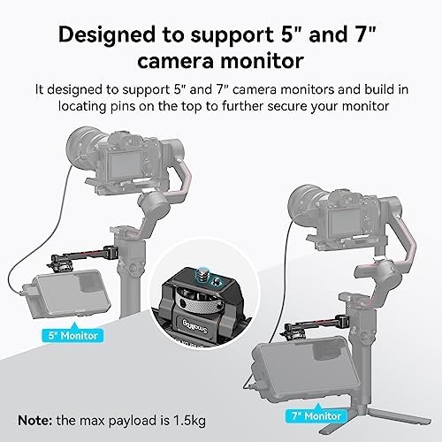 SMALLRIG Adjustable Camera Monitor Mount with Quick Release NATO Clamp  Cold Shoe Mount  Anti Twist Design for DJI RS 4 Mini/RS 4 / RS 4 Pro/RS 2 / RSC 2 / RS 3 / RS 3 Pro/RS 3 Mini
