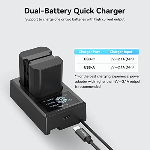 SMALLRIG Replacement Camera Battery Charger Set for NP FZ100 A7 IV A7R V A7S III Double Slot Battery Charger for Sony A7R IV A7R III A7 III A7C FX3 FX30 A6600 A6700 ZV E1 A1 A9
