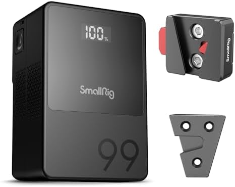 SMALLRIG V Mount Battery VB99  99Wh / 6800mAh V Lock Battery with 100W Output  2H Full Charge  with V Mount Plate  Compact Camera Rig for Sony FX3 / A7 IV / A7S III  for Canon R5 / R6  for Nikon Z8