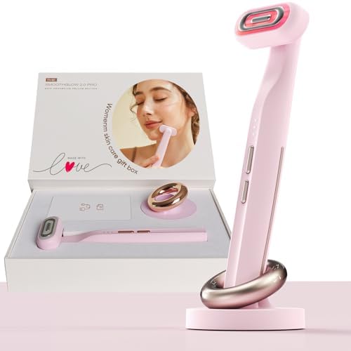 SMOOTHGLOW 2 0 PRO 4D LED Red Light Therapy for Face and Neck    Light Therapy Wand red Light Therapy Holiday Gifts for Women   Without Base