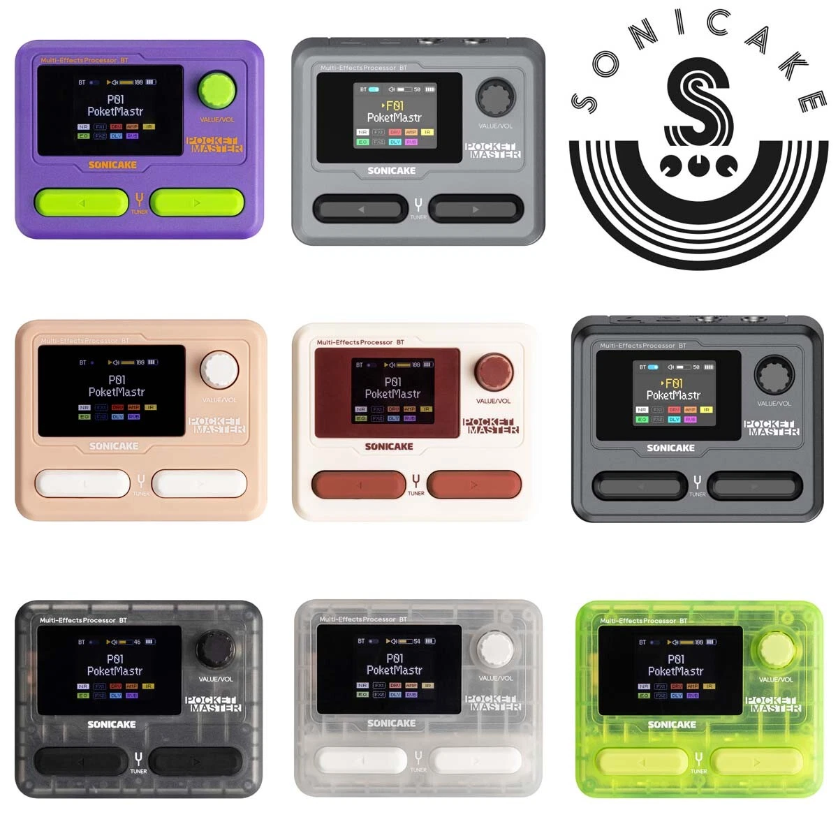 SONICAKE Pocket Master Guitar Modeling IR Cabinets Multi Effects Pedal Stereo 