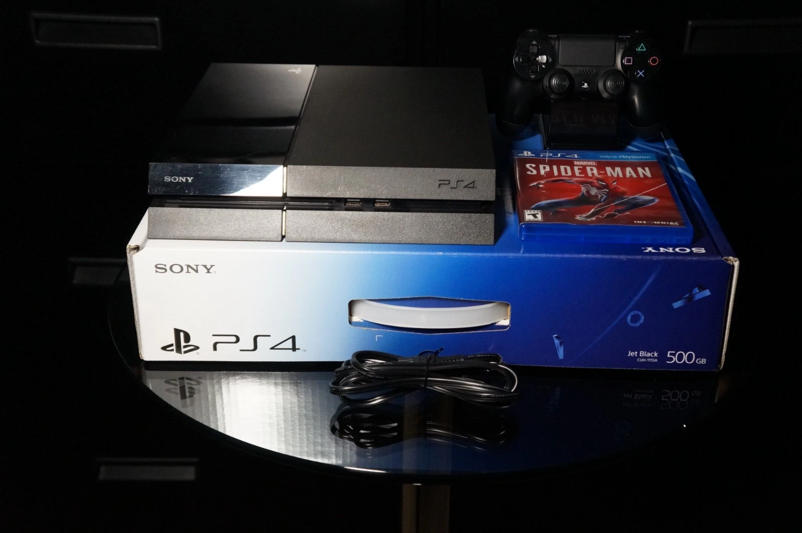 SONY PLAYSTATION 4 SYSTEM 500GB CUH 1001A CONTROL LER CHARGING DOCK   SPIDERMAN