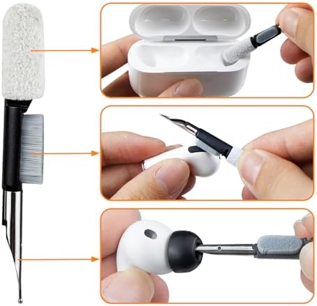 SOULWIT 5 Pairs Silicone Eartips for AirPods Pro 3  3rd Generation 2025   Pro3 Replacement Earbud Ear Tips with Cleaning Kit  Black/M 