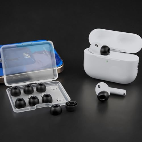 SOULWIT 5 Pairs Silicone Eartips for AirPods Pro 3  3rd Generation 2025   Pro3 Replacement Earbud Ear Tips with Cleaning Kit  Black/M 
