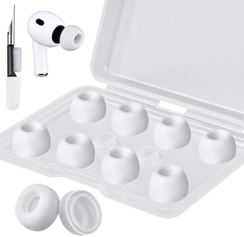 SOULWIT 5 Pairs Silicone Eartips for AirPods Pro 3  3rd Generation 2025   Pro3 Replacement Earbud Ear Tips with Cleaning Kit  Black/M 