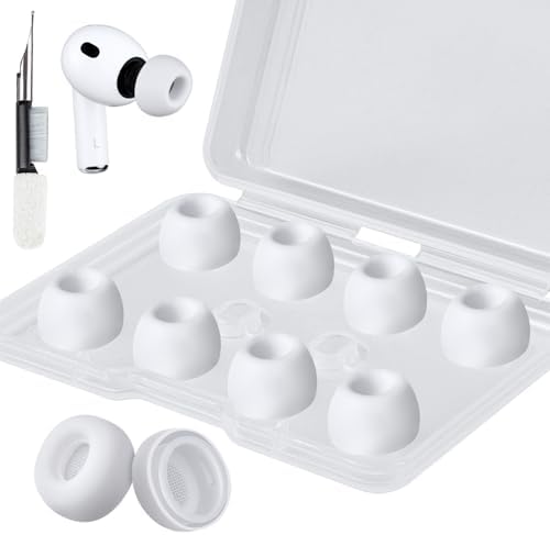 SOULWIT 5 Pairs Silicone Eartips for AirPods Pro 3  3rd Generation 2025   Pro3 Replacement Earbud Ear Tips with Cleaning Kit  Black/M 