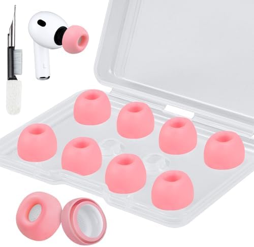 SOULWIT 5 Pairs Silicone Eartips for AirPods Pro 3  3rd Generation 2025   Pro3 Replacement Earbud Ear Tips with Cleaning Kit  Black/M 