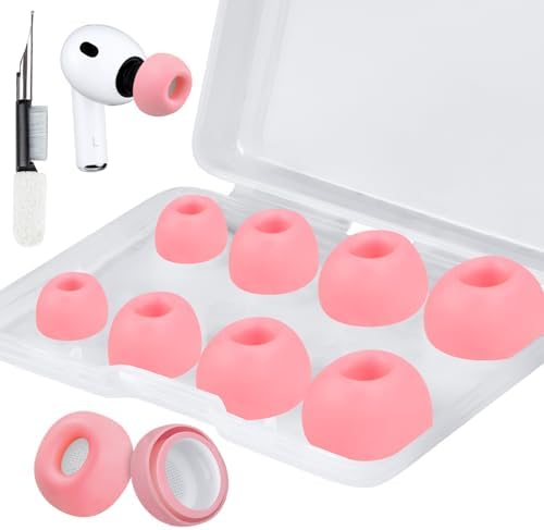 SOULWIT 5 Pairs Silicone Eartips for AirPods Pro 3  3rd Generation 2025   Pro3 Replacement Earbud Ear Tips with Cleaning Kit  Black/M 