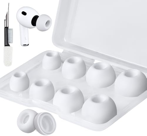 SOULWIT 5 Pairs Silicone Eartips for AirPods Pro 3  3rd Generation 2025   Pro3 Replacement Earbud Ear Tips with Cleaning Kit  Black/M 