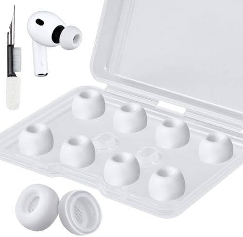 SOULWIT 5 Pairs Silicone Eartips for AirPods Pro 3  3rd Generation 2025   Pro3 Replacement Earbud Ear Tips with Cleaning Kit  Black/M 