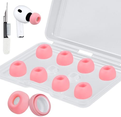 SOULWIT 5 Pairs Silicone Eartips for AirPods Pro 3  3rd Generation 2025   Pro3 Replacement Earbud Ear Tips with Cleaning Kit  Black/M 