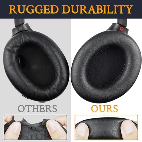 SOULWIT Replacement Earpads for Sony WH 1000XM4  WH1000XM4  Headphones  Ear Pads Cushions with Noise Isolation Foam  Added Thickness  Without Affecting Sensor   Black
