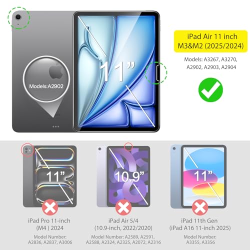 SPARIN Screen Protector for iPad Air 11 Inch M3/M2  2025/2024  7th/6th Generation   Auto Alignment Frame  9H Tempered Glass Film  Apple Pencil Compatible and Case Friendly  Ultra Clear  2 Pack 