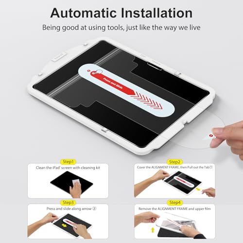 SPARIN Screen Protector for iPad Air 11 Inch M3/M2  2025/2024  7th/6th Generation   Auto Alignment Frame  9H Tempered Glass Film  Apple Pencil Compatible and Case Friendly  Ultra Clear  2 Pack 