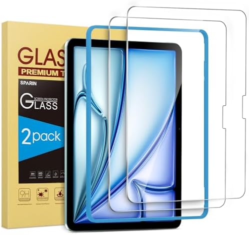 SPARIN Screen Protector for iPad Air 13 Inch M4 2026 & M3 2025 & M2 2024  8th/7th/6th Generation  & iPad Pro 13 Inch M5/M4  8th/7th Gen   Case Friendly  2 Pack Tempered Glass  Support Apple Pencil